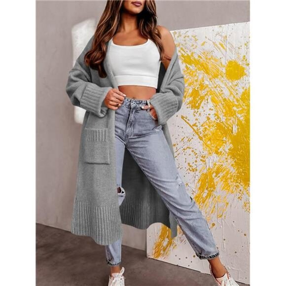 Cardigan Sweaters for Women Grey - Picture 2 of 5